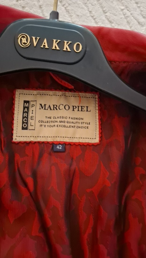 Kadın Kırmızı Deri Biker Ceket - Görsel 5