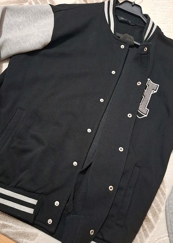 Gri Siyah Erkek Çocuk Düğmeli Sweatshirt - Görsel 3