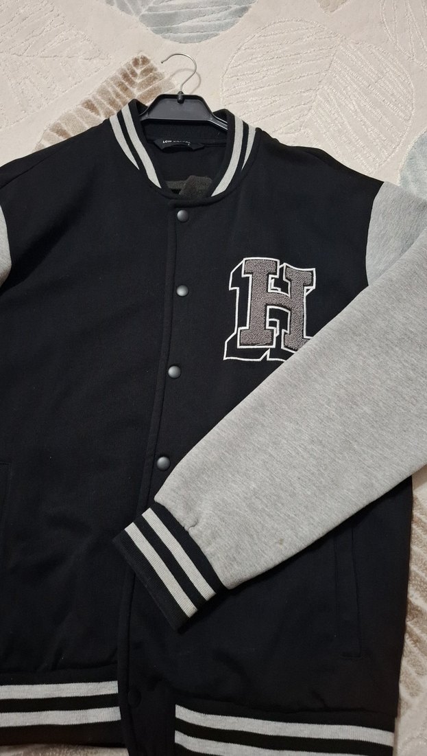 Gri Siyah Erkek Çocuk Düğmeli Sweatshirt - Görsel 2