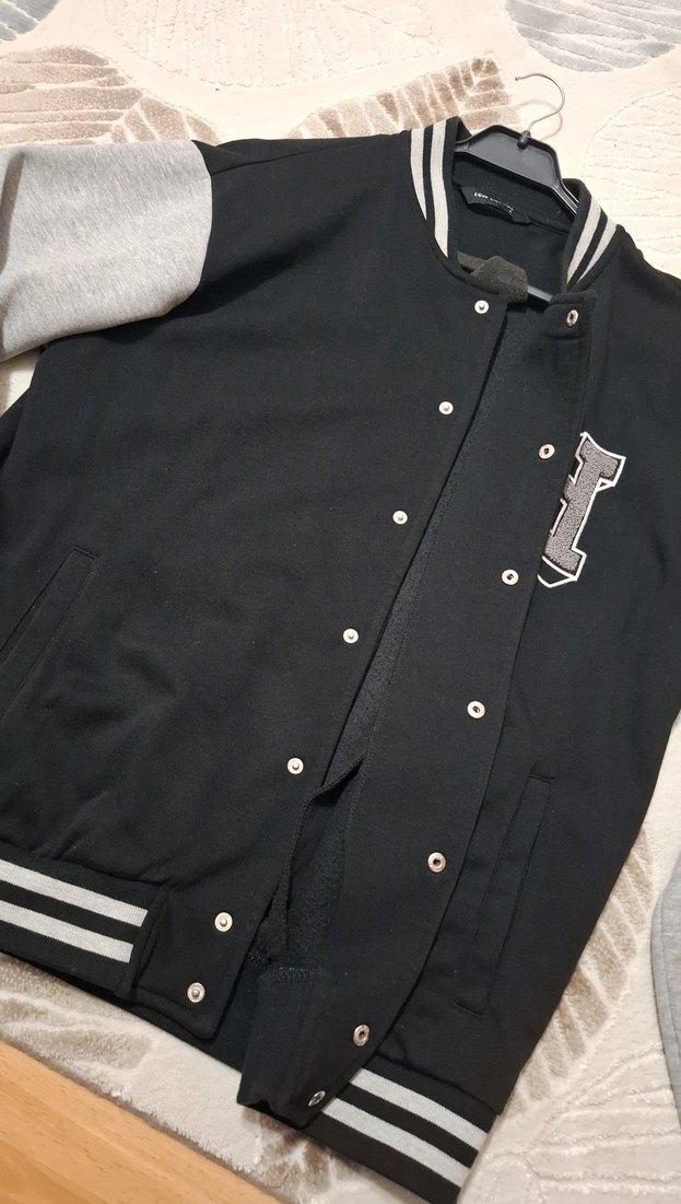 Gri Siyah Erkek Çocuk Düğmeli Sweatshirt - Görsel 3