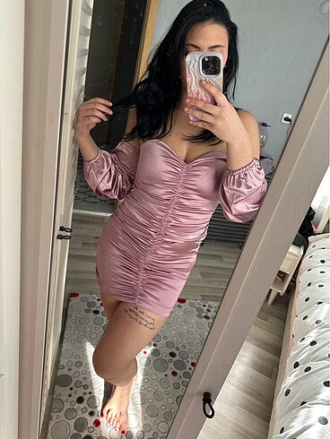 Diğer Mini pembe elbise