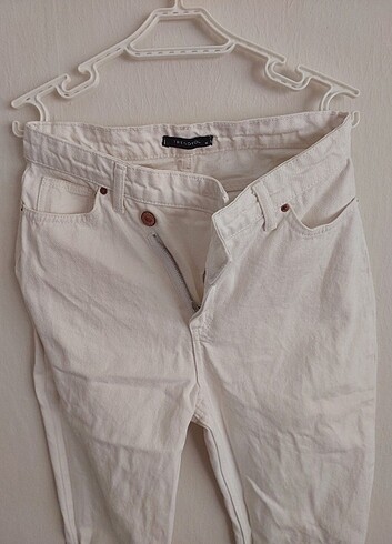 s Beden beyaz Renk Mom jean