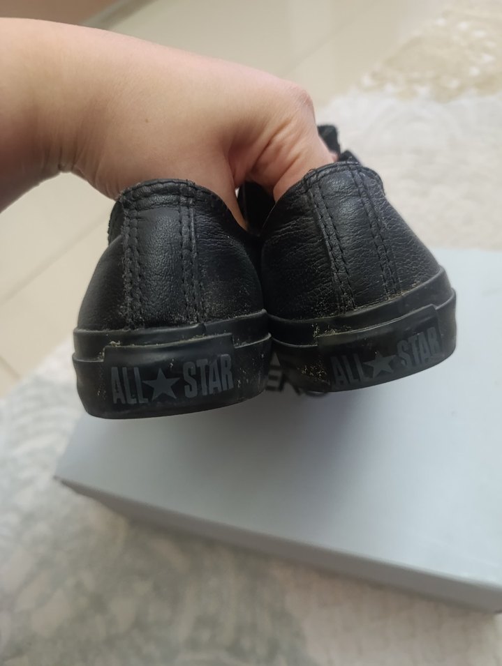 Siyah Deri orijinal Converse - Görsel 2