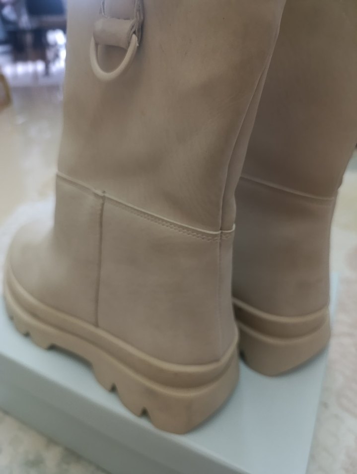 Bej Kadın Rugan Bot - Blok Topuklu - Görsel 2