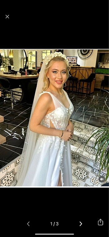 HELEN MODEL YIRTMAÇLI GELİNLİK