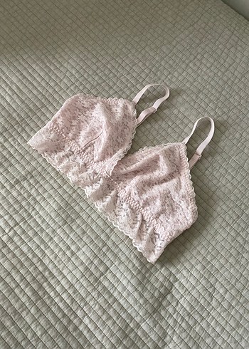 Penti Penti Pembe Dantel Bohem Kadın Bralet