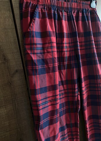 s Beden kırmızı Renk Dagi Kırmızı Ekoseli Pijama Altı