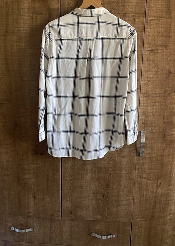 H&M H&M Ekoseli Uzun Kollu Keten Gömlek