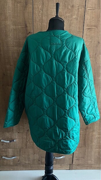 46 Beden yeşil Renk Lcw Yeşil Kapitone Oversize Mont