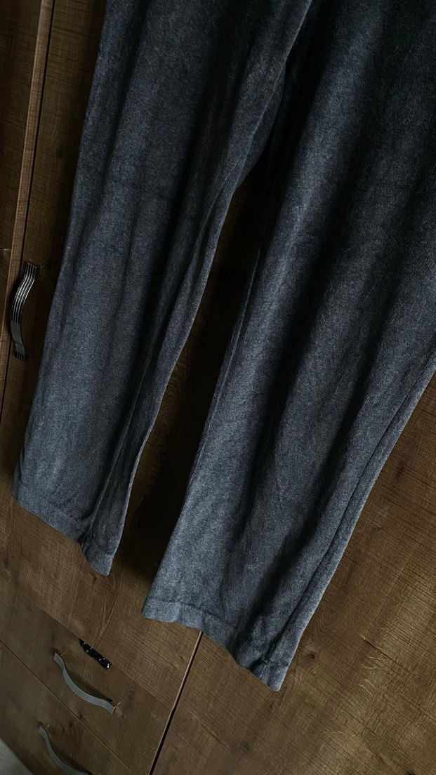 M&S Füme  Rahat Kesim Kadife Eşofman Altı - Görsel 2