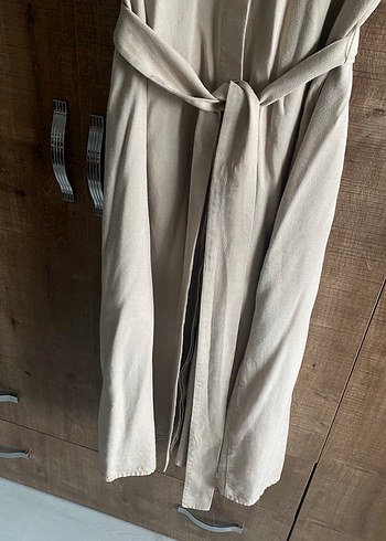 Beymen Kemerli Bej Keten Cepli Uzun Elbise - Görsel 3