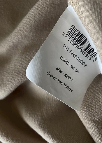 Beymen Kemerli Bej Keten Cepli Uzun Elbise - Görsel 11
