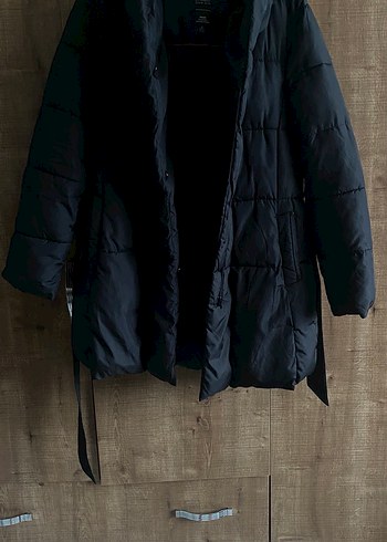 Mavi Jeans Kapşonlu Kemerli Siyah Kadın Mont - Görsel 7