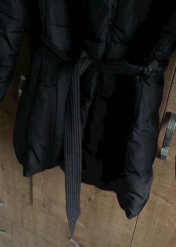 Mavi Jeans Kapşonlu Kemerli Siyah Kadın Mont - Görsel 4