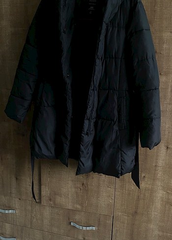 Mavi Jeans Kapşonlu Kemerli Siyah Kadın Mont - Görsel 8