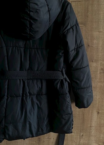 Mavi Jeans Kapşonlu Kemerli Siyah Kadın Mont - Görsel 11