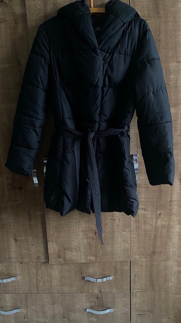 Mavi Jeans Kapşonlu Kemerli Siyah Kadın Mont - Görsel 3
