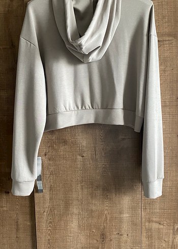 Oysho Bej Crop Fermuarlı Sweatshirt - Görsel 7
