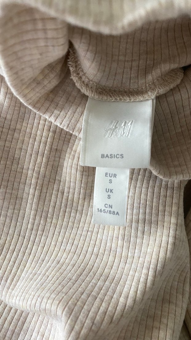 H&M Bej Uzun Kollu Balıkçı Yaka Basic Triko - Görsel 5