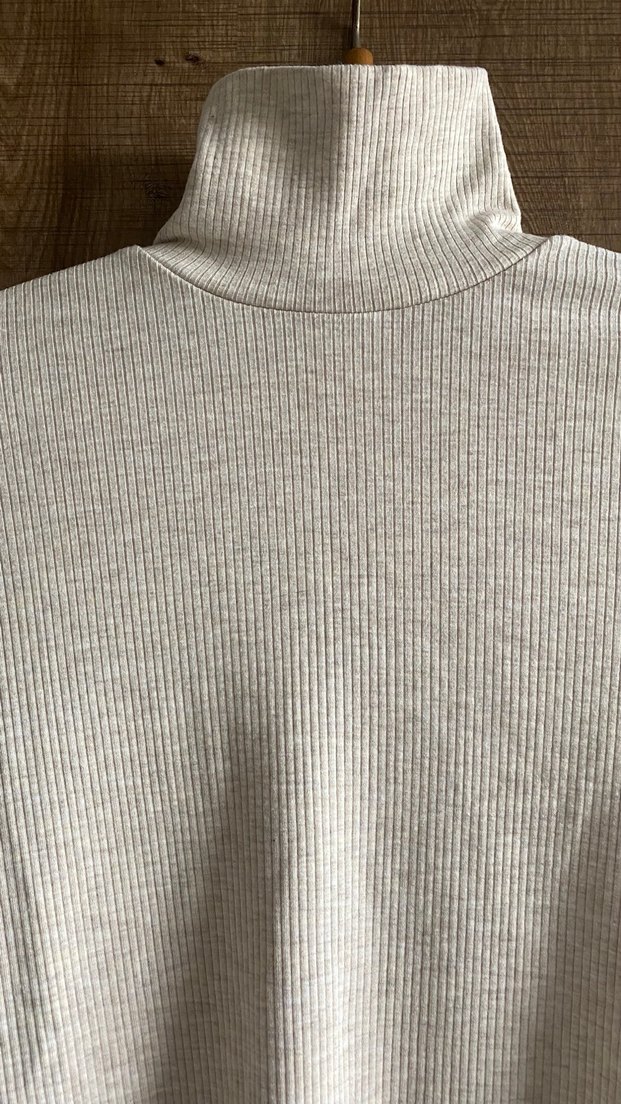 H&M Bej Uzun Kollu Balıkçı Yaka Basic Triko - Görsel 2