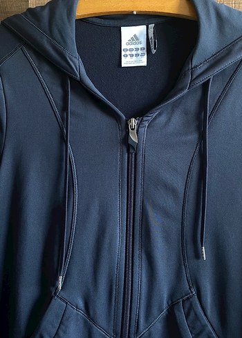 Adidas Climate Antrasit Fermuarlı Kapüşonlu Sweatshirt - Görsel 4