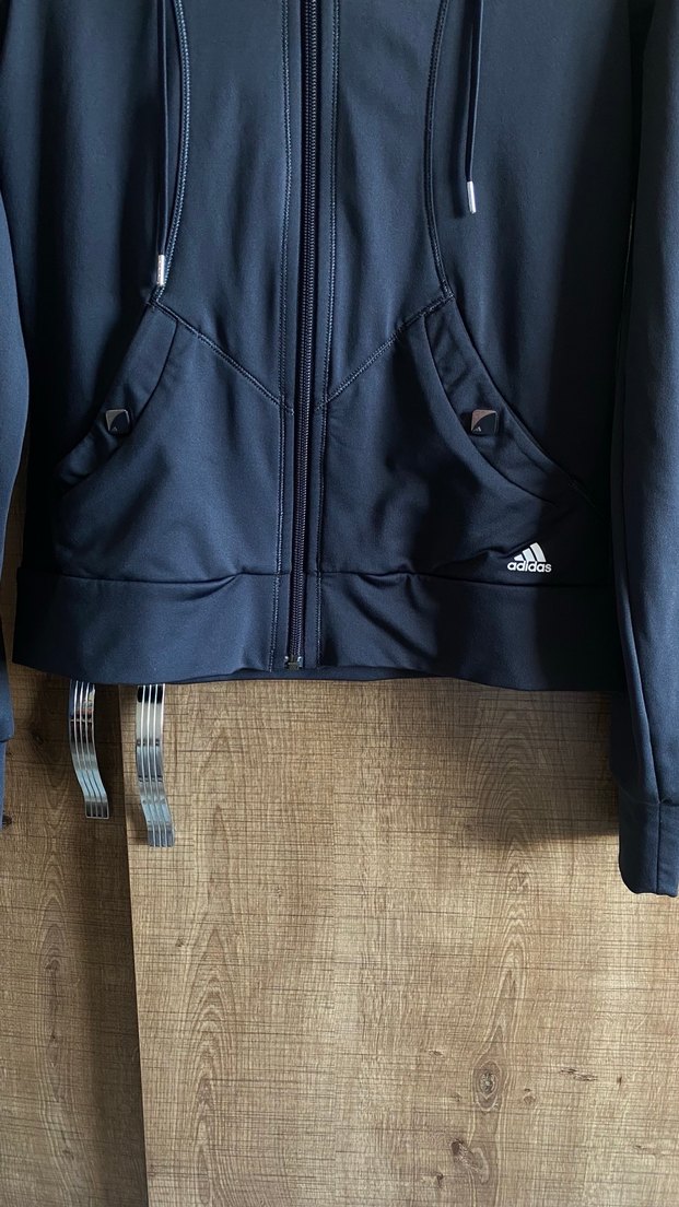 Adidas Climate Antrasit Fermuarlı Kapüşonlu Sweatshirt - Görsel 5