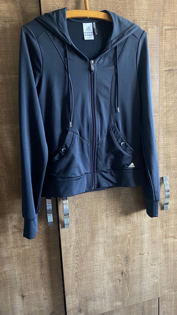 Adidas Climate Antrasit Fermuarlı Kapüşonlu Sweatshirt - Görsel 2