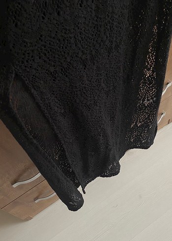 xs Beden siyah Renk H&M Siyah Kroşe Dantel Elbise