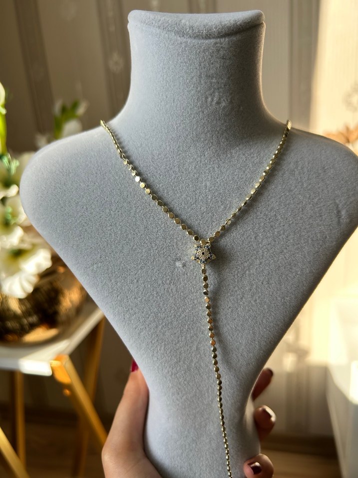 Zincir Detaylı Midi Boy Altın Kolye - Görsel 5