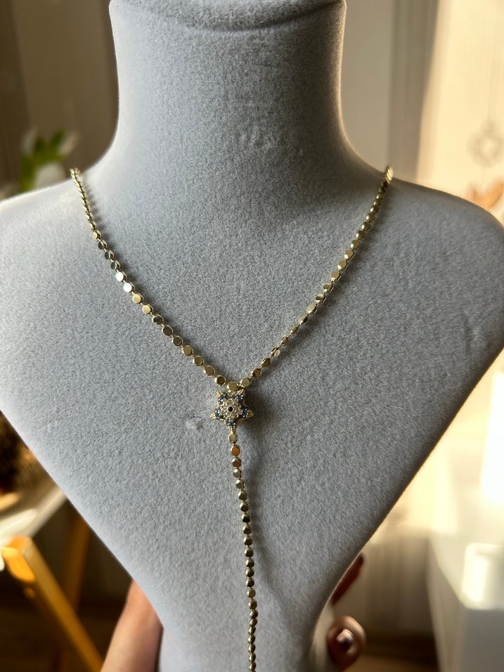 Zincir Detaylı Midi Boy Altın Kolye - Görsel 2