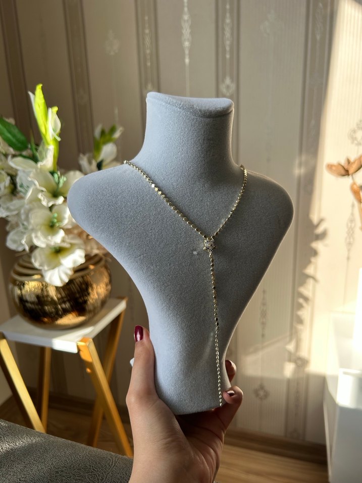 Zincir Detaylı Midi Boy Altın Kolye - Görsel 3