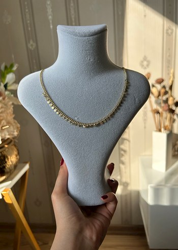 Altın Renk Mini Zincirli Kadın Kolye - Görsel 2