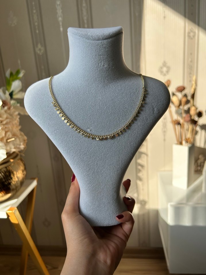 Altın Renk Mini Zincirli Kadın Kolye - Görsel 2