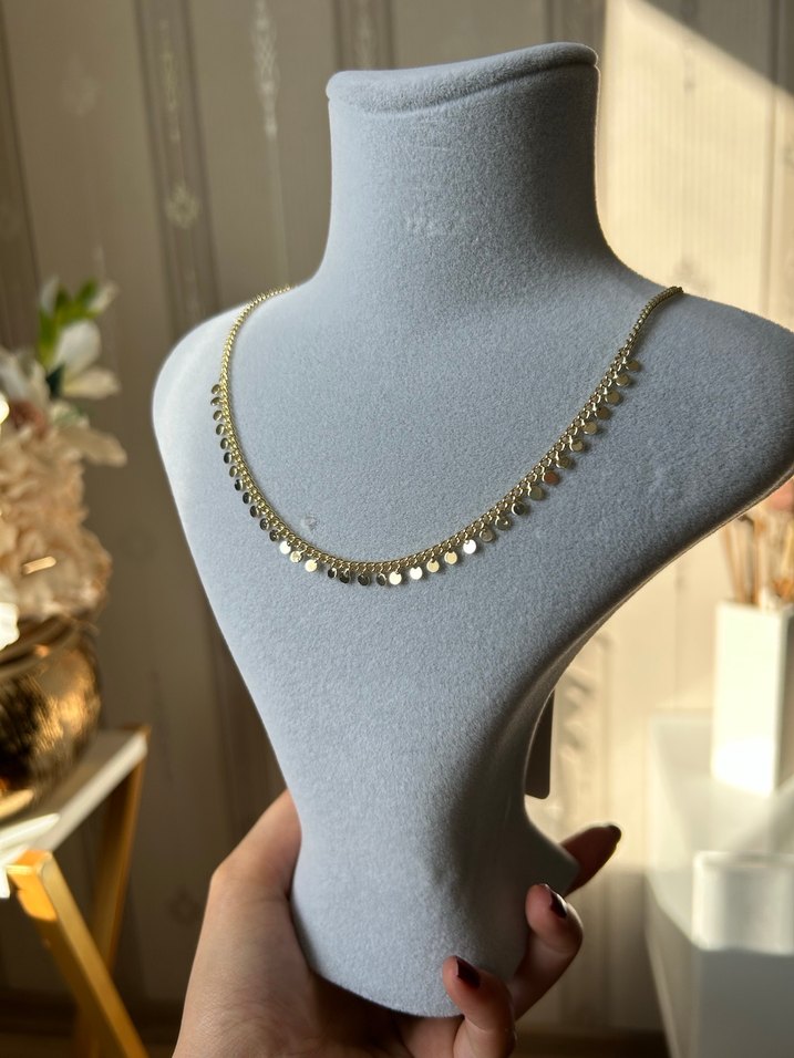 Altın Renk Mini Zincirli Kadın Kolye - Görsel 4