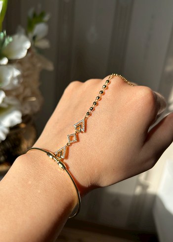 Renkli Yılan Desenli Zincirli Kadın El Zinciri - Görsel 2