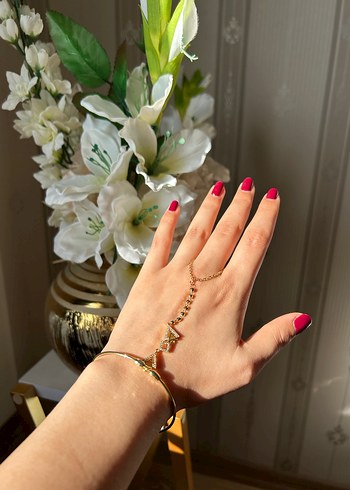 Renkli Yılan Desenli Zincirli Kadın El Zinciri - Görsel 7