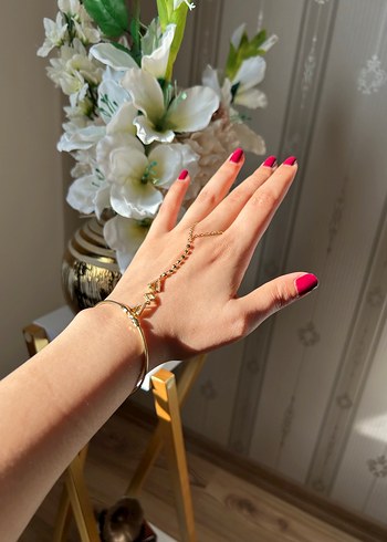 Renkli Yılan Desenli Zincirli Kadın El Zinciri - Görsel 8