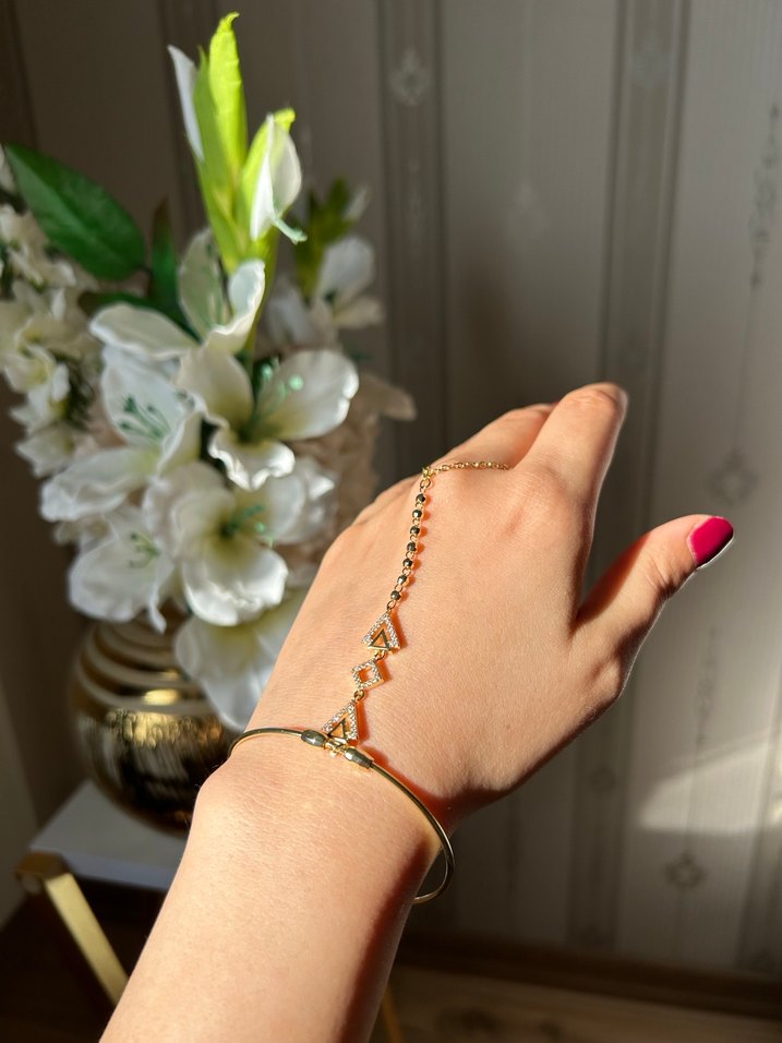 Renkli Yılan Desenli Zincirli Kadın El Zinciri - Görsel 5