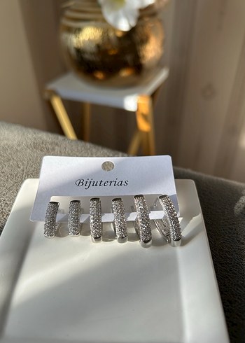 Gri Mini Tokalı Kadın Küpeleri - Görsel 3