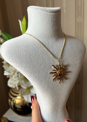 Mini Güneş Figürlü Zincir Kolye - Görsel 2