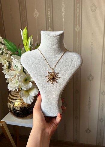 Mini Güneş Figürlü Zincir Kolye - Görsel 5