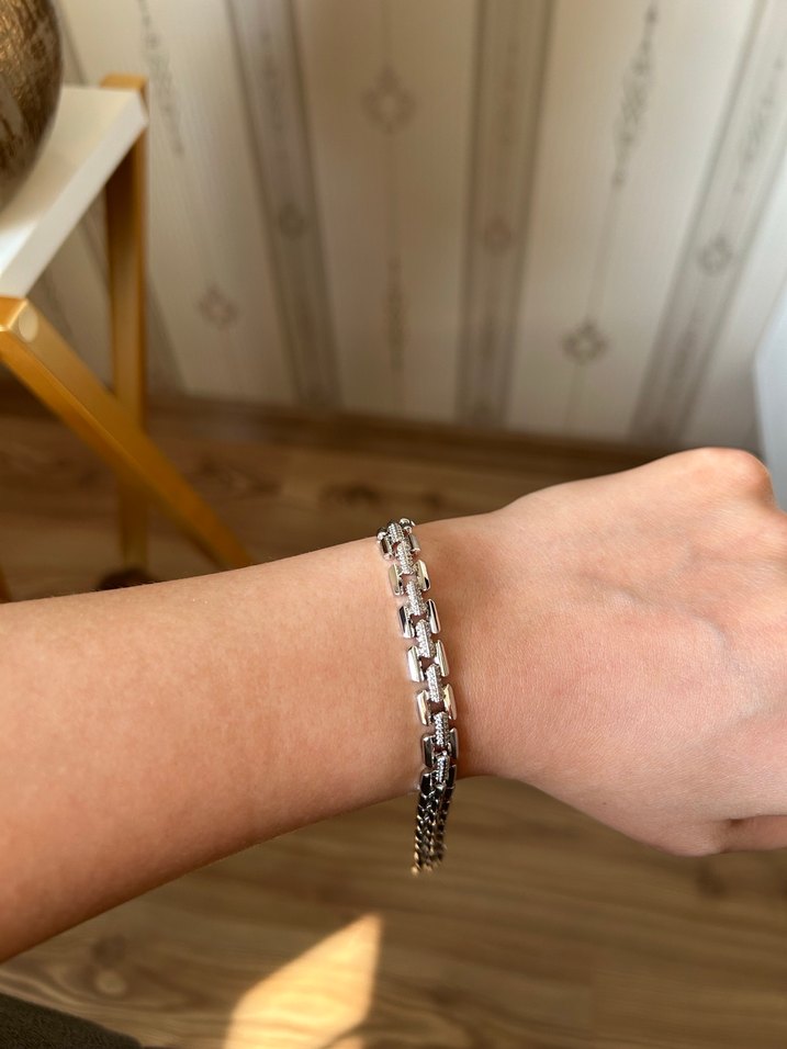 Gri Zincir Detaylı Minimalist Bileklik - Görsel 4