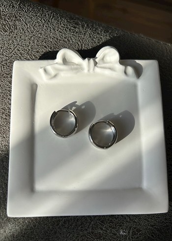 Gri Minimalist Midi Küpe - Görsel 2