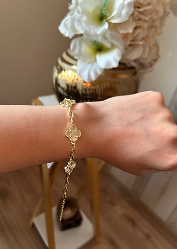 Zincir Detaylı Altın Rengi Bohem Bileklik - Görsel 3