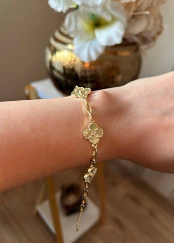 Zincir Detaylı Altın Rengi Bohem Bileklik - Görsel 4