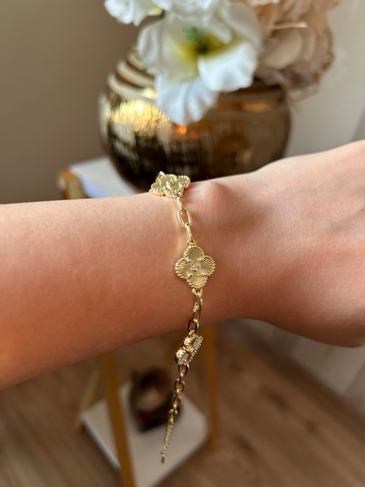 Zincir Detaylı Altın Rengi Bohem Bileklik - Görsel 4