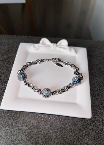 Gümüş Renk Nazar Boncuklu Xuping Bileklik - Görsel 7