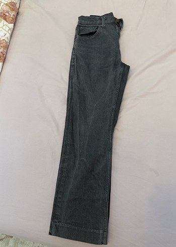 Zara Gri Midi Boy Denim Kadın Kot Pantolon- Zara women