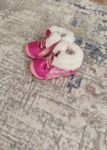 19 Beden Pembe Kürklü İlk Adım Ayakkabısı