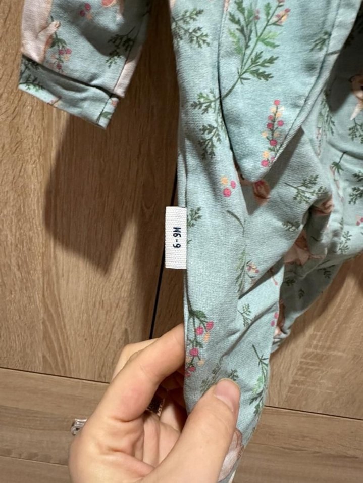 Bebek Kız Düğmeli Gri Desenli Tulumu - Görsel 3